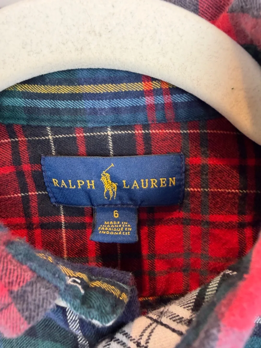 Ralph Lauren Boys Size 6 Patchwork Plaid Button Down Shirt Multicolor